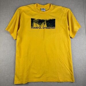 Vintage Pro Fearful Symmetry Tee Mens L Yellow Graphic Statement Art Shirt